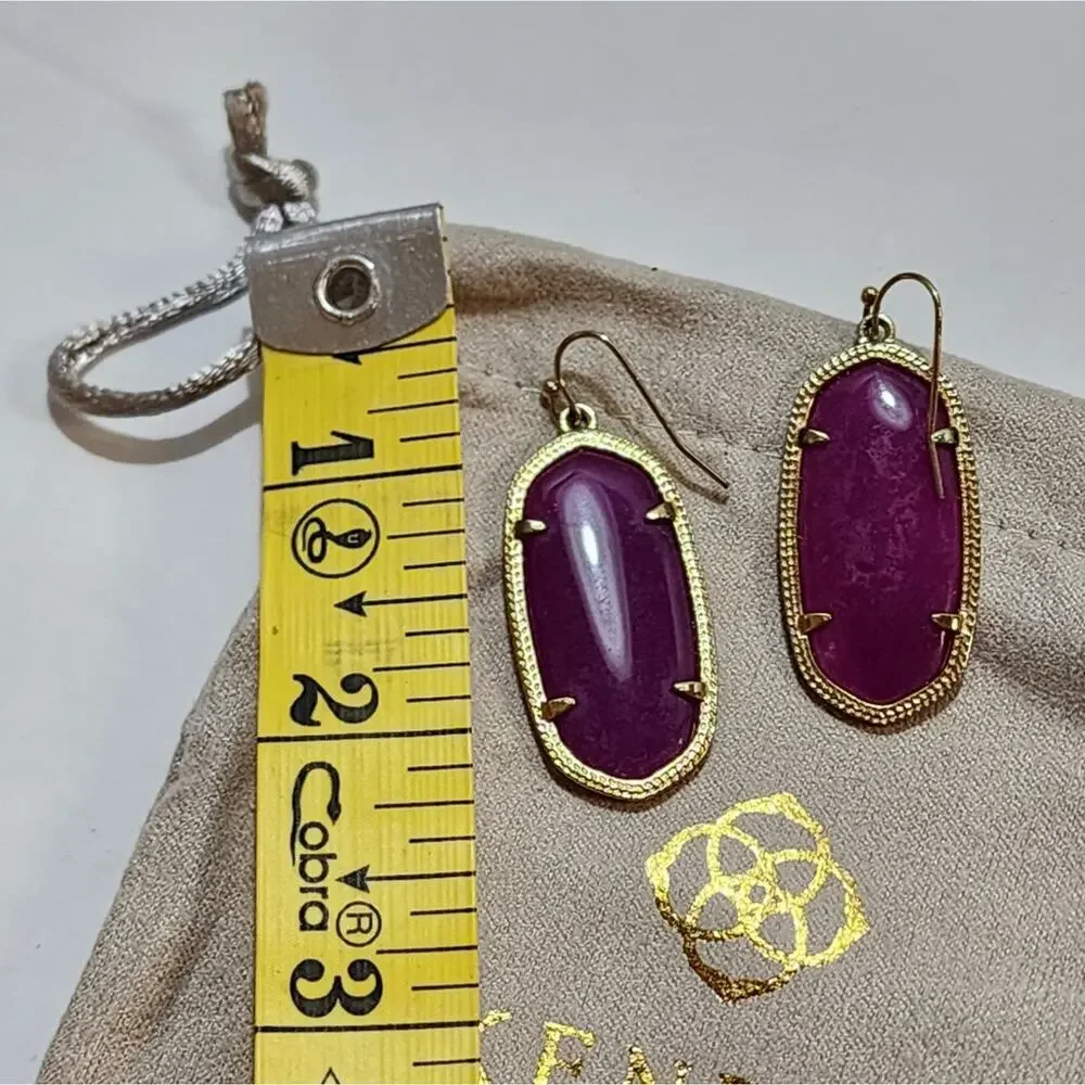 Kendra Scott‎ Elle gold and reddish purple earrings